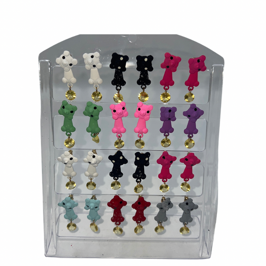 Aretes de animalitos cerditos colgantes x12 pares (91B-1)