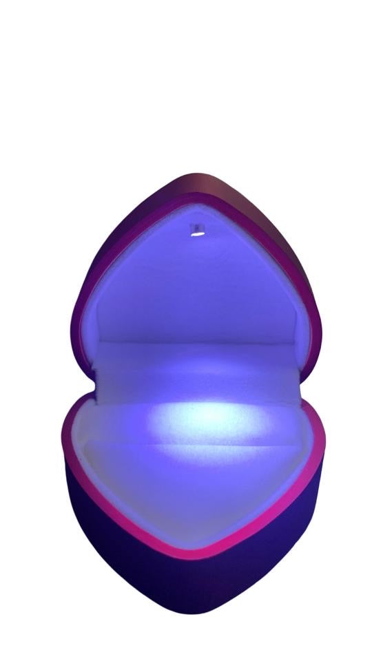 Caja c/luz led forma de corazon color Rojo x12 Unid. (89D-11)