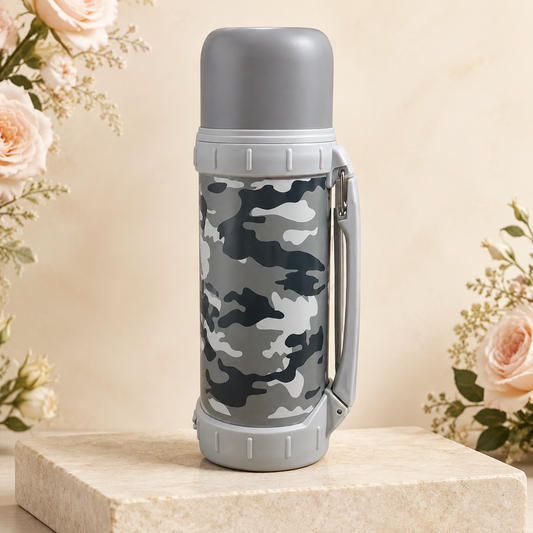 Termo Gris Militar c/agarradera 1200ml FRIO O CALIENTE (25F-1)