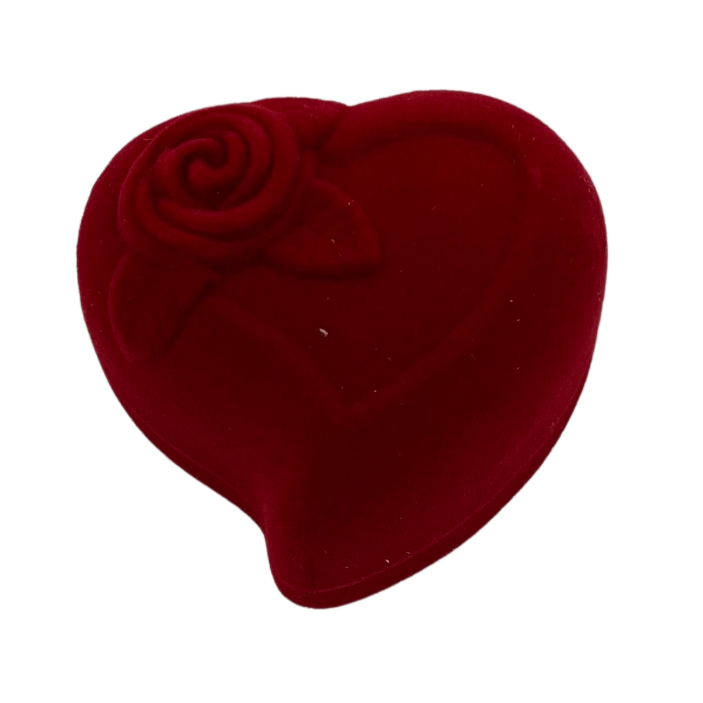 Cajita de gamuza corazón para 2 anillos x12 Rojo (80C-33)