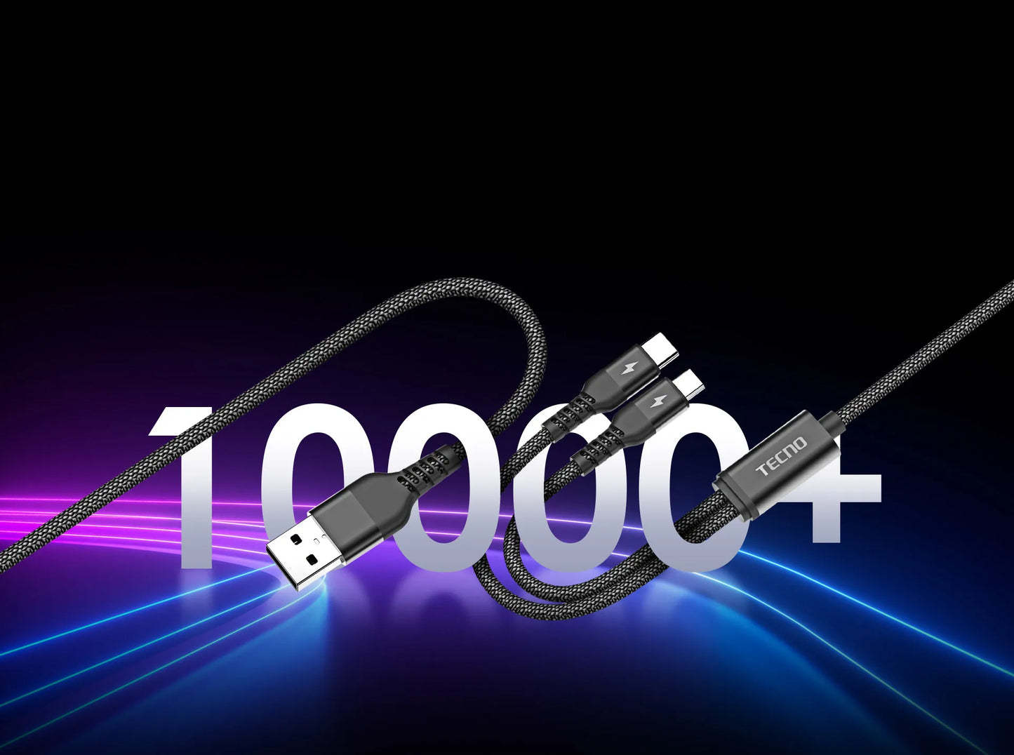 Cable Tecno 2-in-1 Micro USB & Type-C 1m Carga Rápida