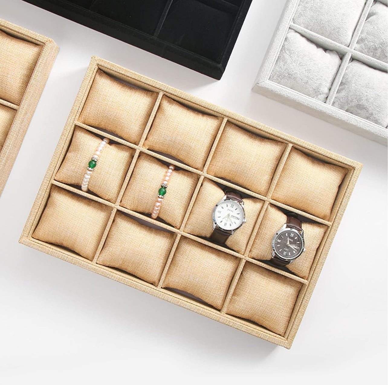 Exhibidor de bamboo para pulseras y relojes (80F-18)