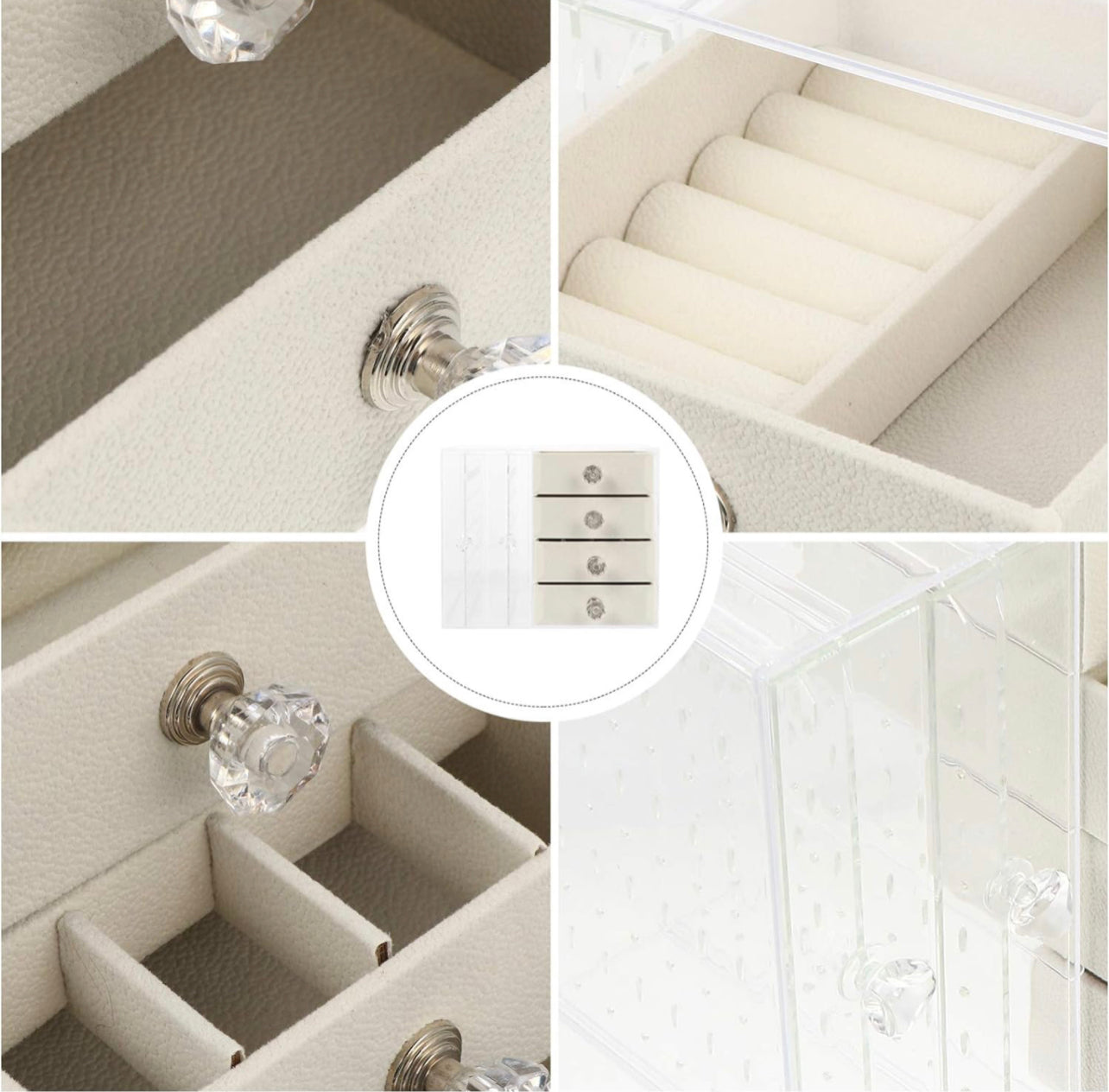 Caja organizadora acrilico para joyas con cajones (81F-17)