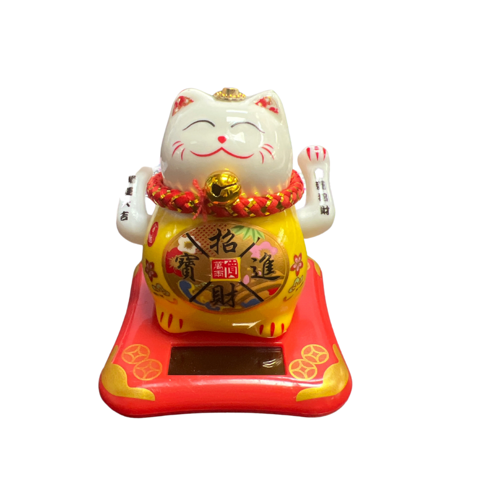 Gato Ceramica Solar Pequeño 8 x 8 x 8 cm (88G-28) COLORES SURTIDOS