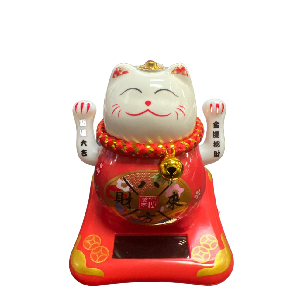 Gato Ceramica Solar Pequeño 8 x 8 x 8 cm (88G-28) COLORES SURTIDOS