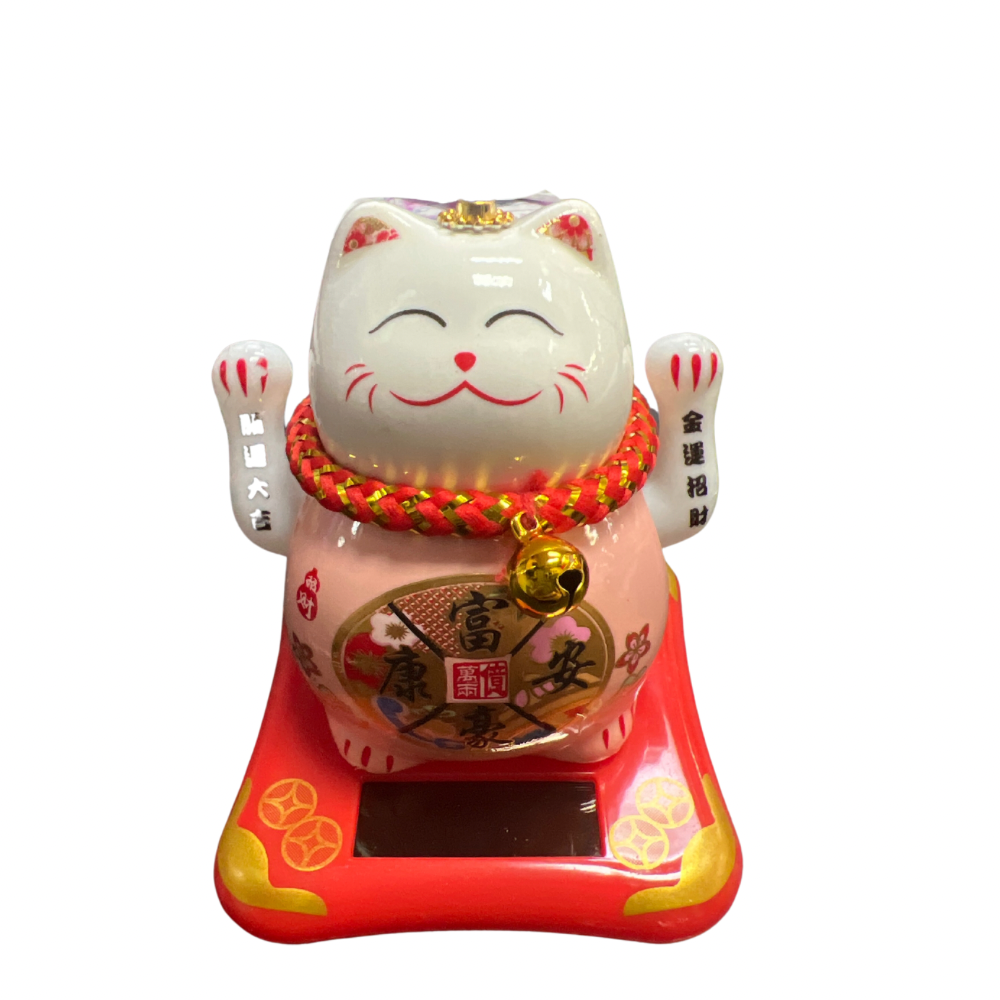 Gato Ceramica Solar Pequeño 8 x 8 x 8 cm (88G-28) COLORES SURTIDOS