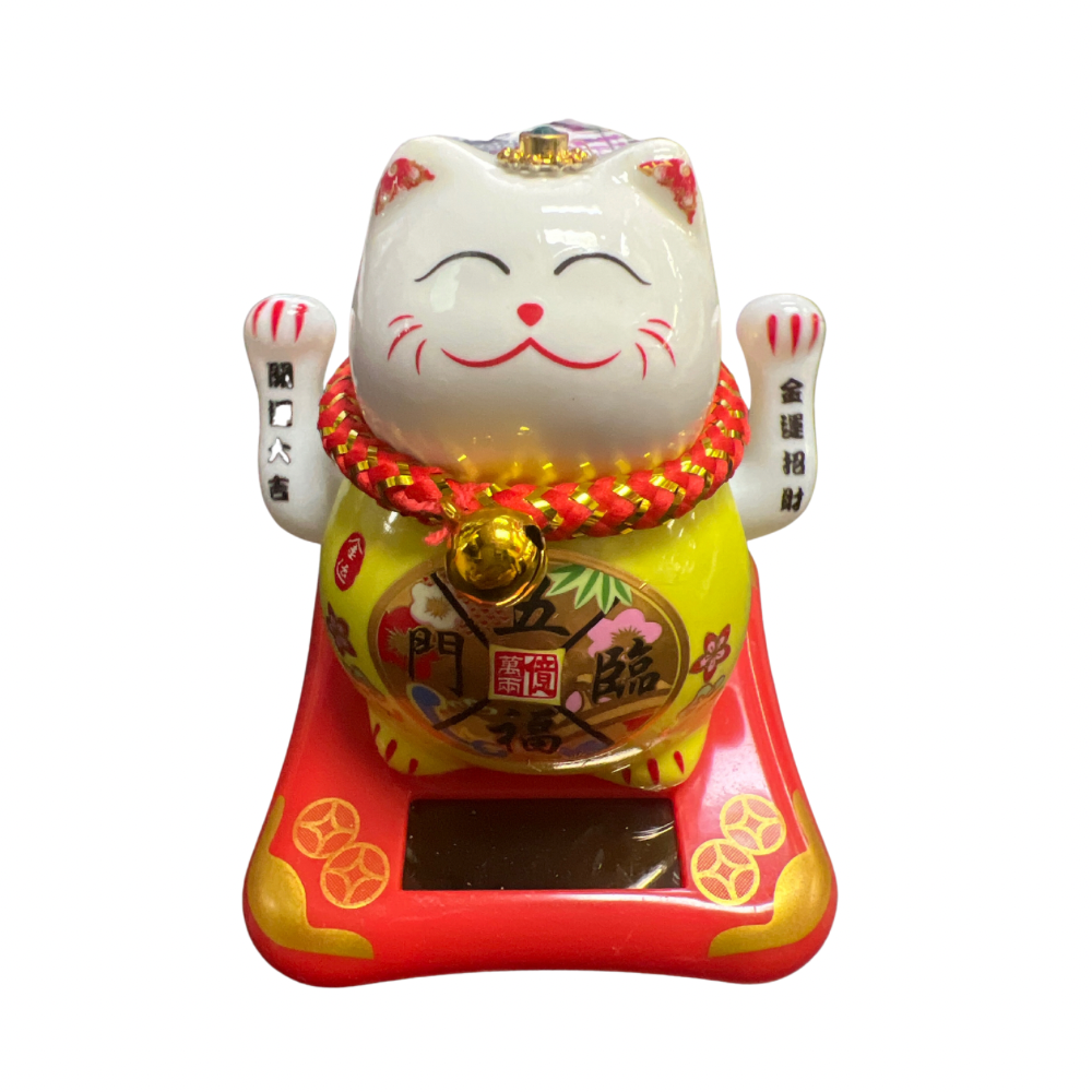 Gato Ceramica Solar Pequeño 8 x 8 x 8 cm (88G-28) COLORES SURTIDOS