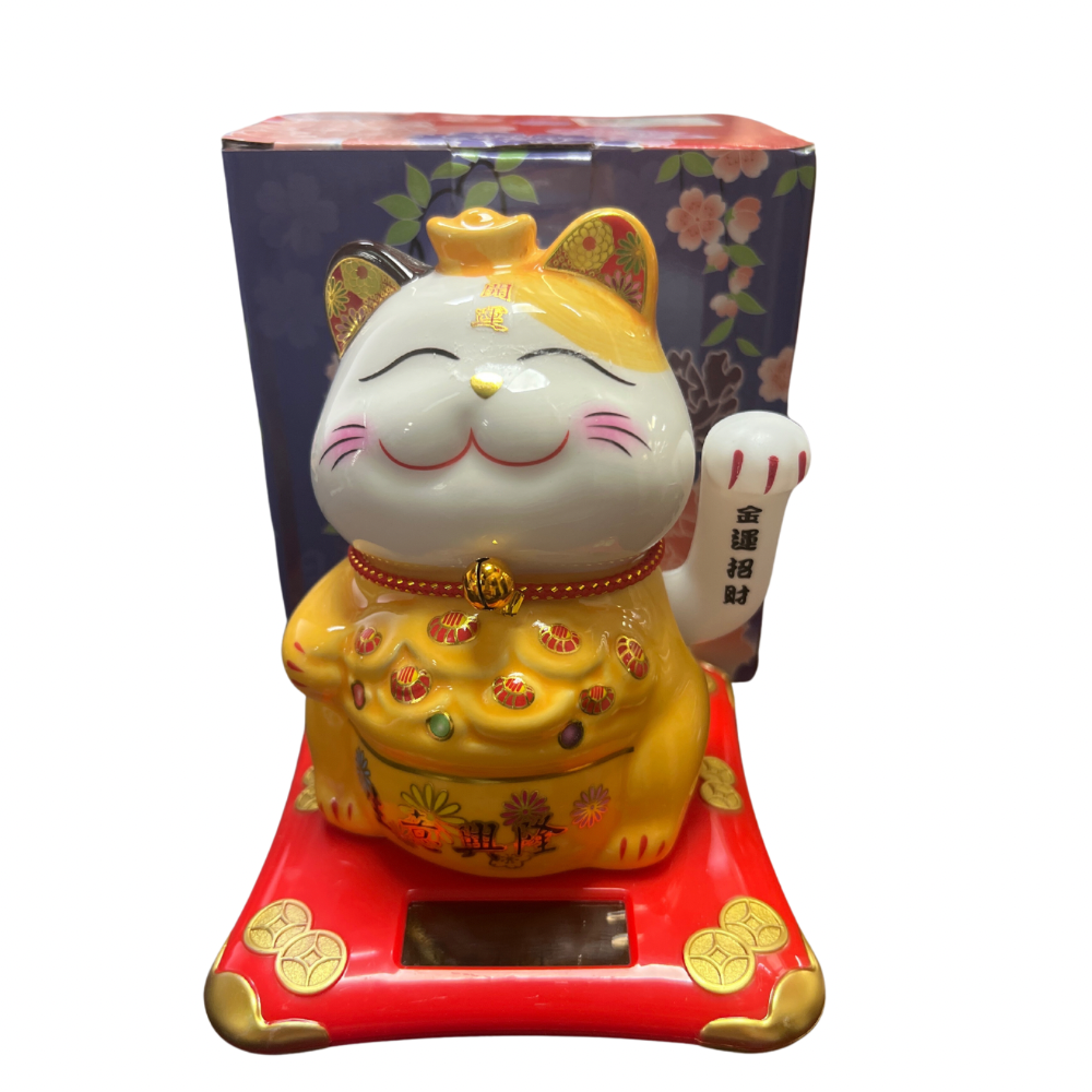 Gato de ceramica Solar mediano 14cm alto x12cm ancho (88G-29)