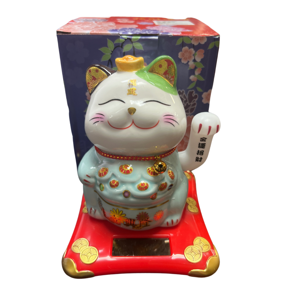 Gato de ceramica Solar mediano 14cm alto x12cm ancho (88G-29)