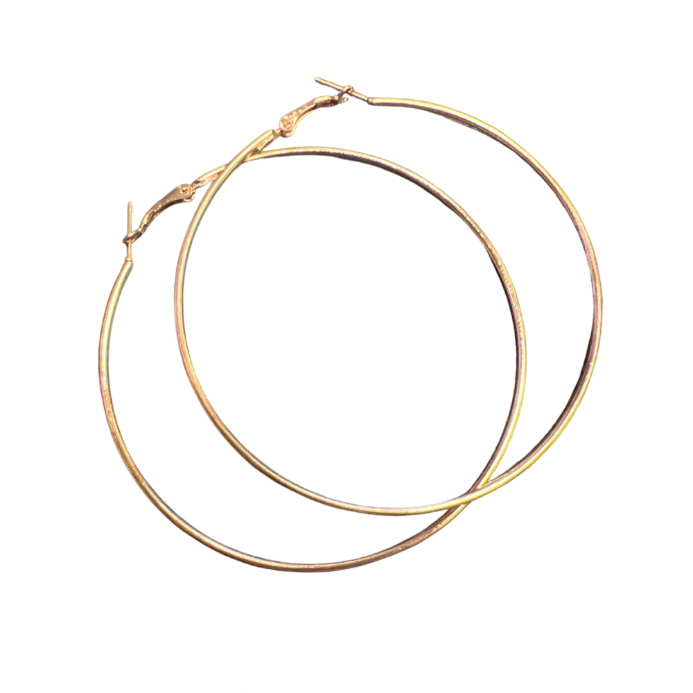 Argollas dorada de 7 cm tira x 12 pares (27C-6)