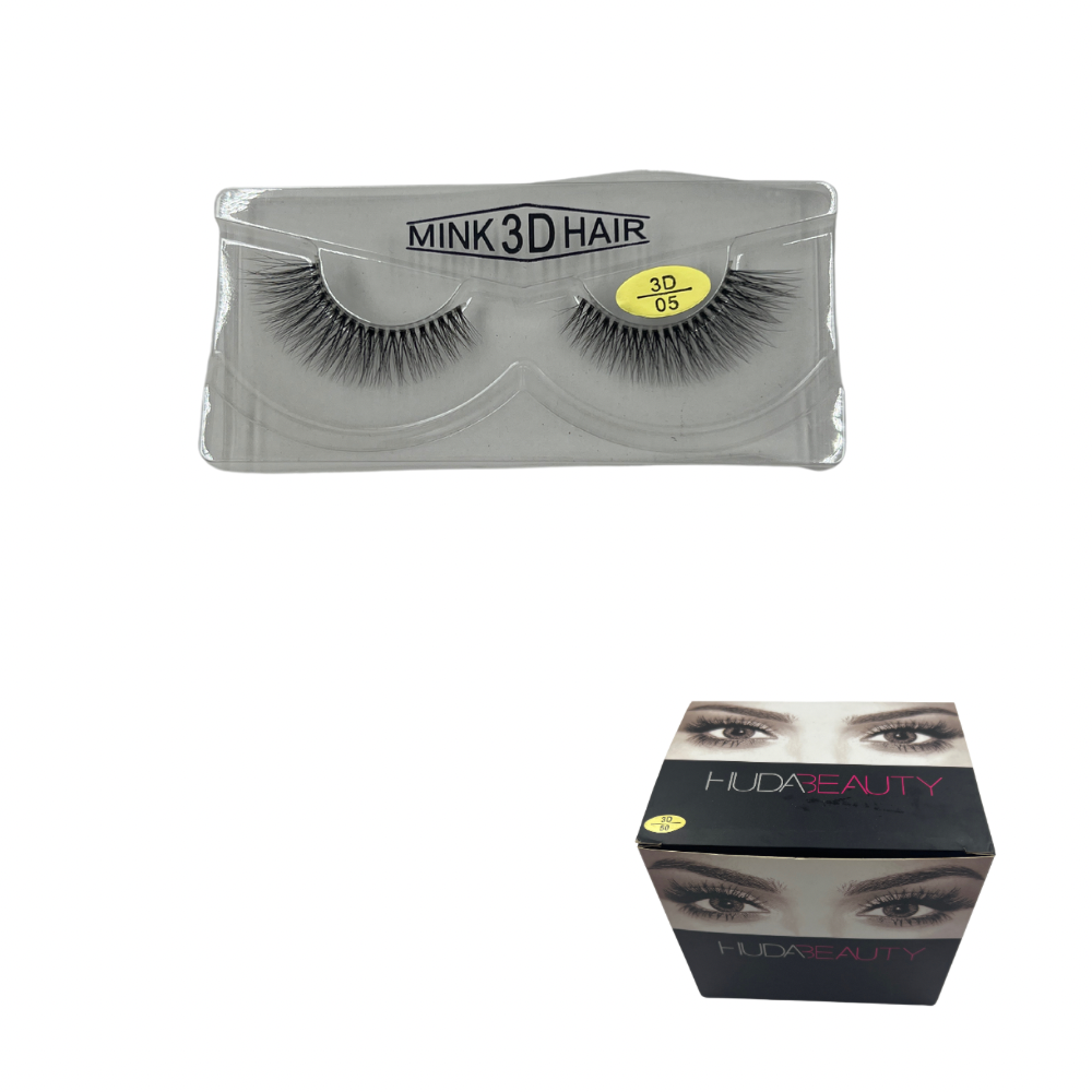 Pestañas postizas enteras 3D Huda Beauty caja x 12 pares (6E-4)