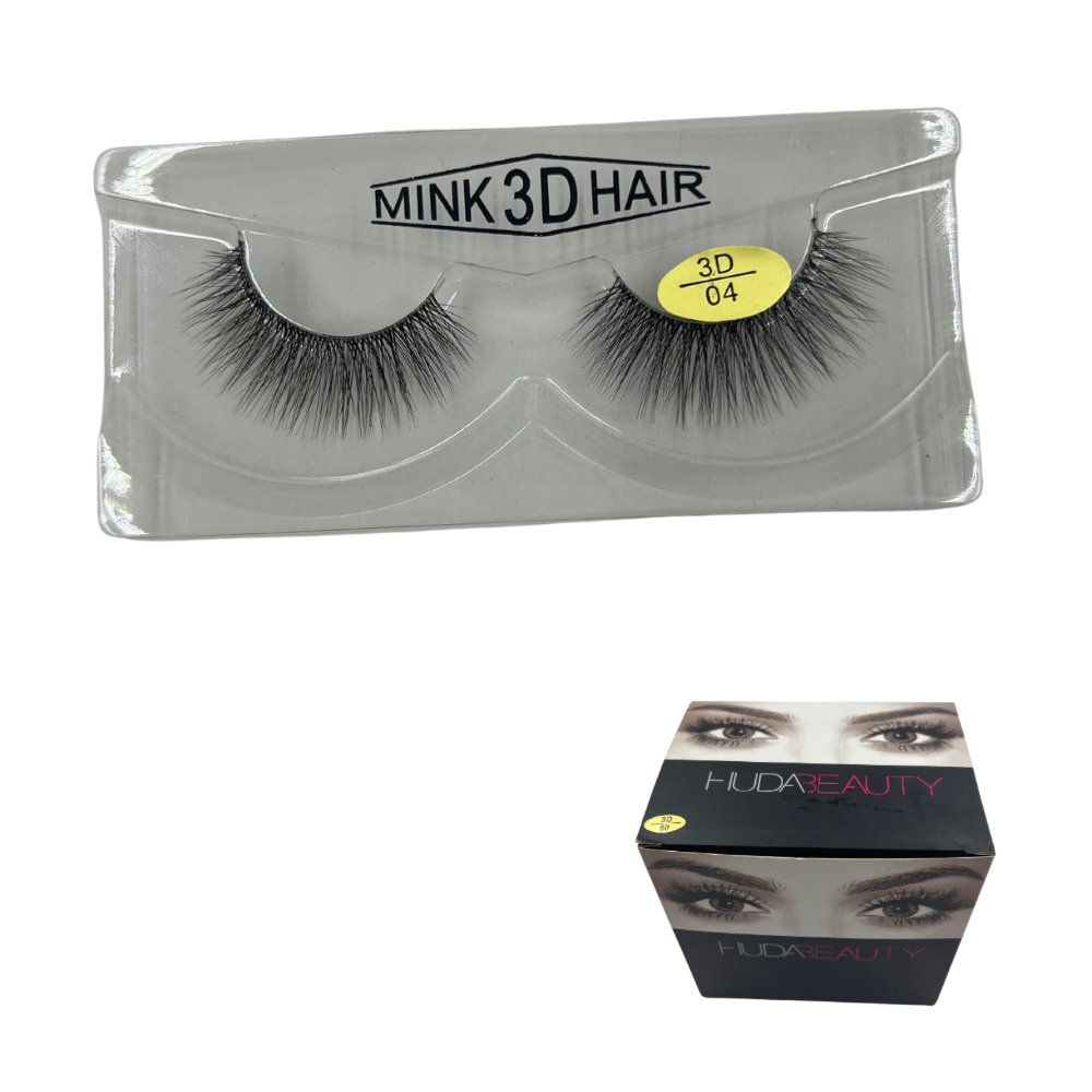 Pestañas postizas enteras 3D Huda Beauty caja x 12 pares (6E-4)