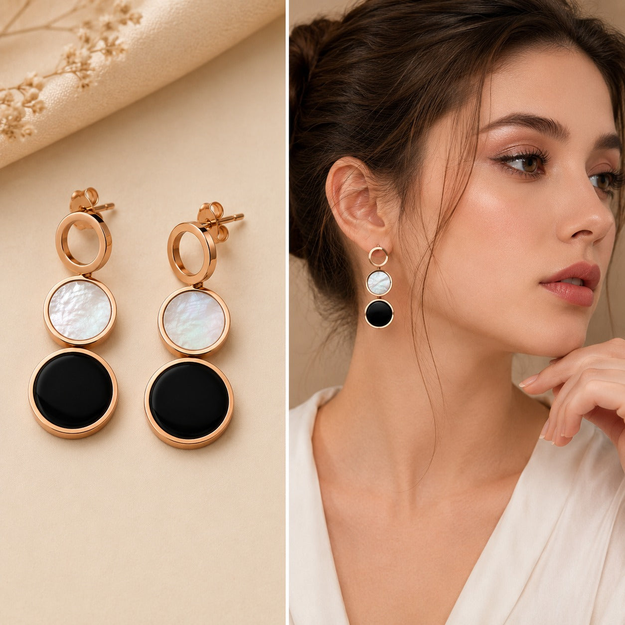 Aretes largo rosado acero quirúrgico (Cod. 88-239)