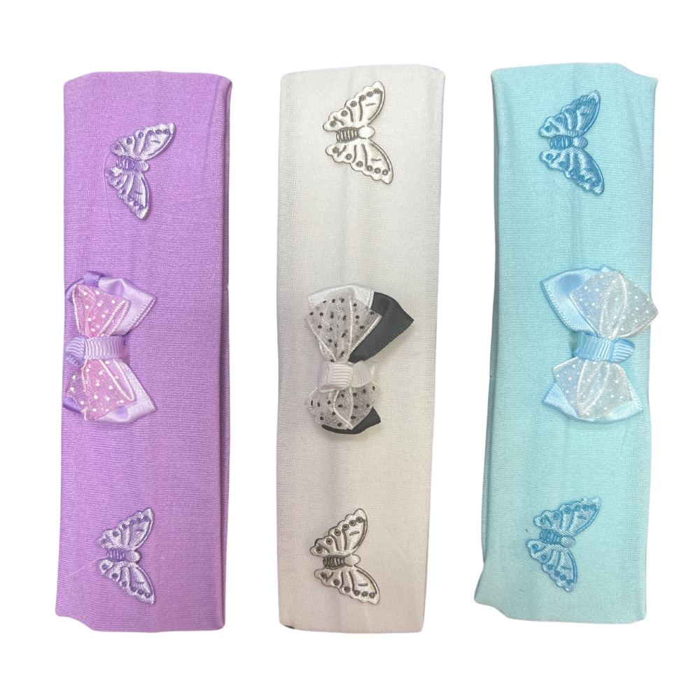 Cintillos de licra para niña de 17x 4,5cm de ancho paquete x12 unid. (11-7)