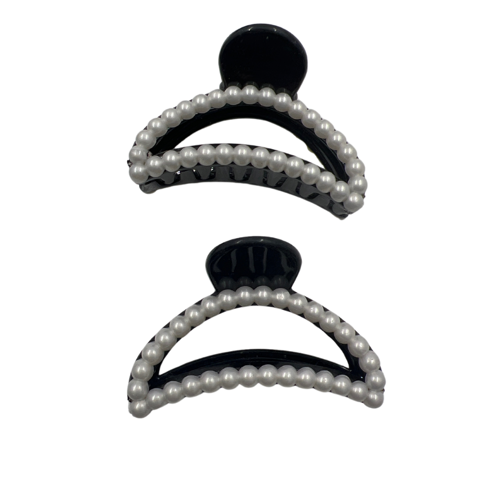 Pinchos perla negro media luna mediano x12 unidades (4F-112)