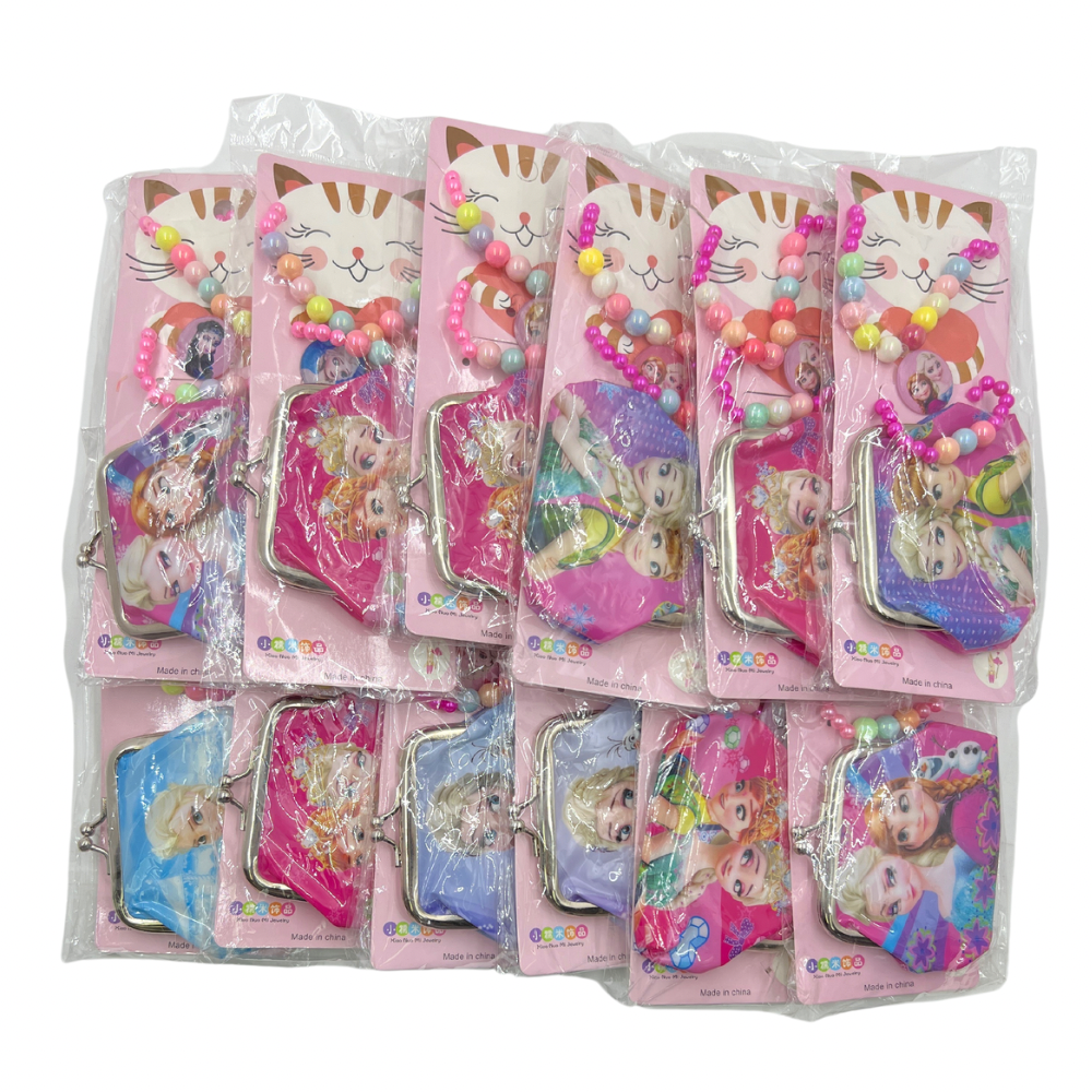 Set de cadena y pulsera + monedero para niñas x 12 set (1B-9)