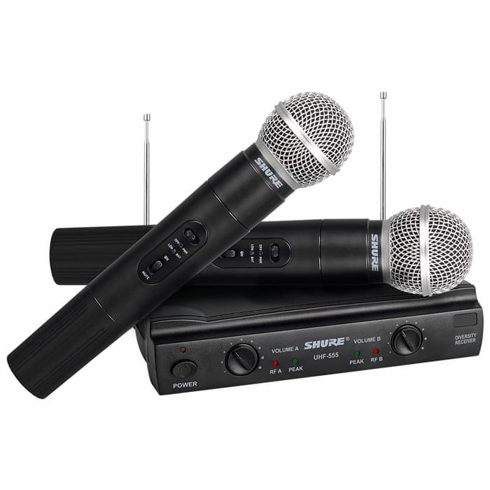 Microfono inalámbrico VHF con doble mano de 110V (UHF555)