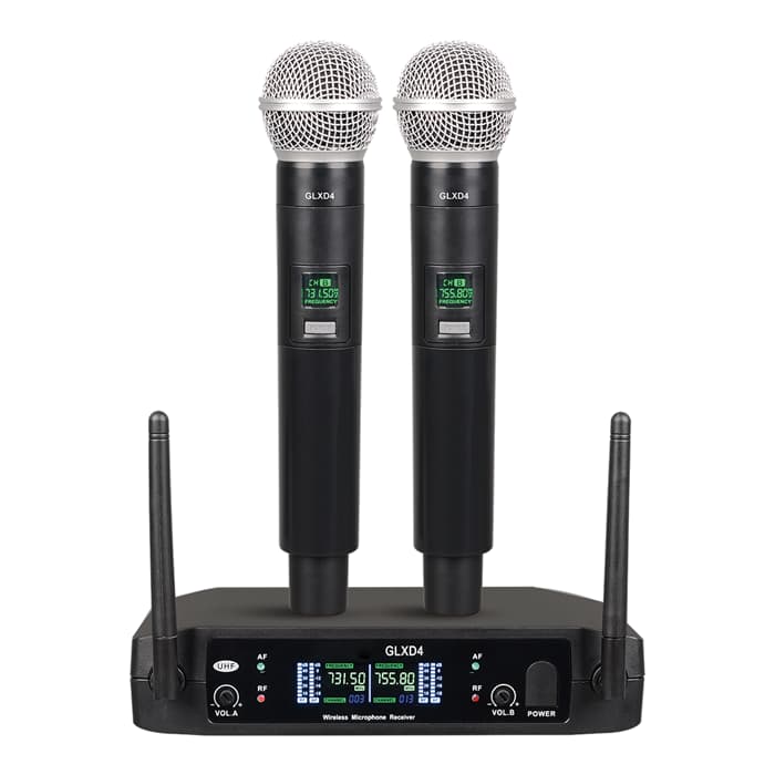 Micrófono inalámbrico VHF con base doble de 110V (GLXD4)