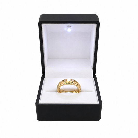 Caja para 1 anillo c/luz led color Negro mate x12 u.(81F-4)
