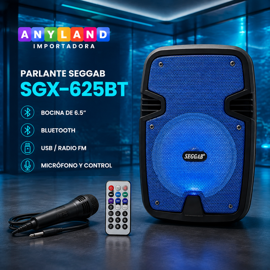 Parlante SEGGAB con micrófono y control (SGX-625BT/AC)