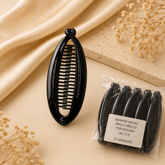 Banana negro para cabello por docena (4F-113)