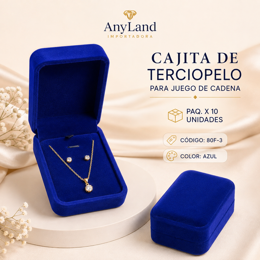 Cajita de terciopelo para juego de cadena paq. x 10 unidades (80F-1-2-3-4-7)