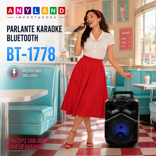 Parlante Karaoke Portable Bluetooth Speaker (BT-1778)