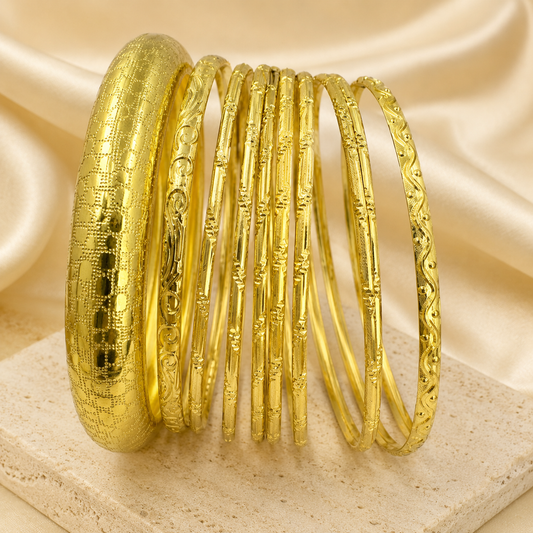 Pulseras metalicas dorado blister de 10 pulseras x paq docena (37-2)