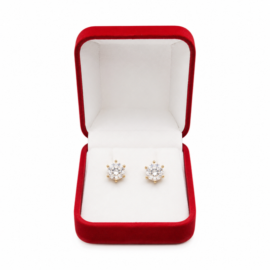 CAJITA GAMUZA CUADRADA ARETES ROJO DOCENA X12 (80C-22)