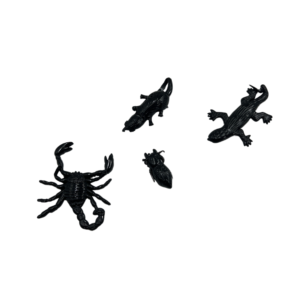 Pegaloco de animales rastreros negro plancha x20 unid. (74F-16)