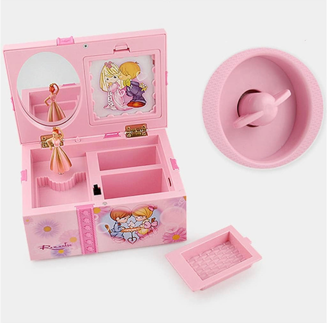 Caja musical rosado en forma de caja de regalo (BY119)