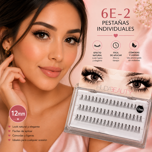 Pestañas postizas individuales 10mm Huda Beauty C x 12 blister (6E-1)