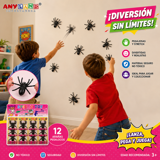 Pegaloco negro de animales x12 unid. (74F-14)