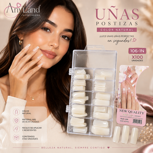 Uñas enteras color naturales x100 (106-1N)