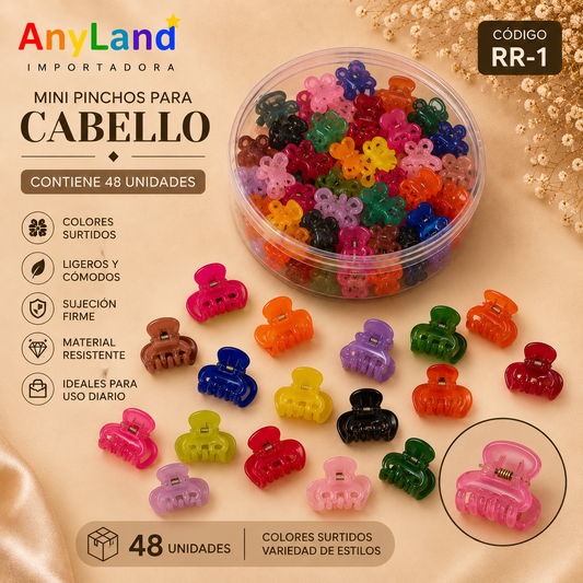 Pinchos piojitos engomados peq. de colores Cx48 unidades (RR-1)