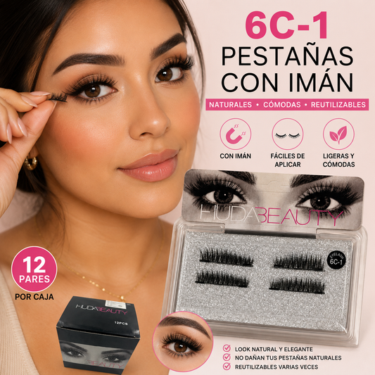 Pestañas postizas entera con iman Huda Beauty C x 12 blister (6C-1)