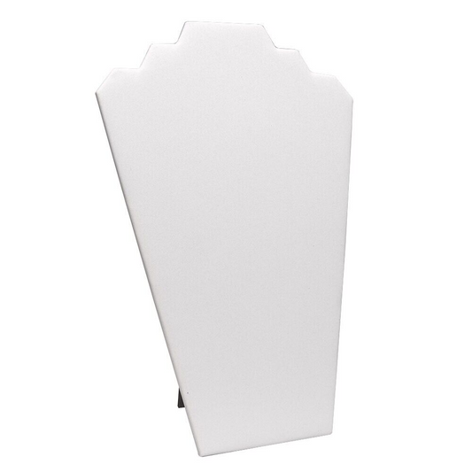 Exhibidor acolchado de 2 pisos collar de piel blanco mediano 24x16.5cm (81E-8)