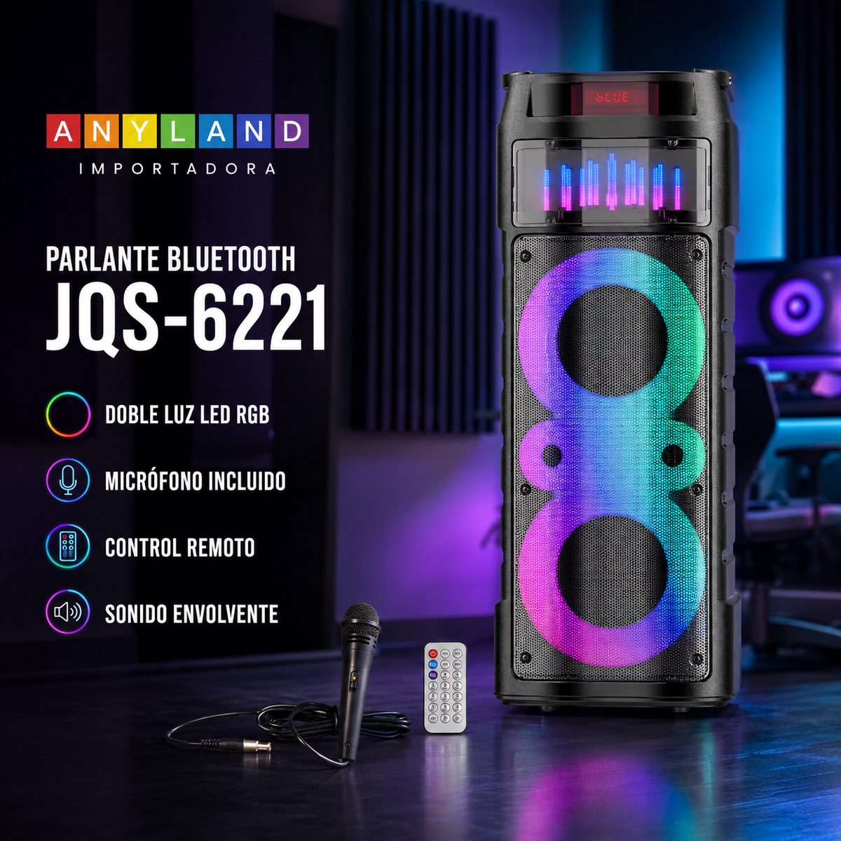 Parlante con Bluetooth micrófono y control (JQS-6221)