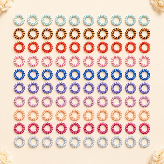 Resortes moños colores surtidos paquete x100 unidades (92A-5)