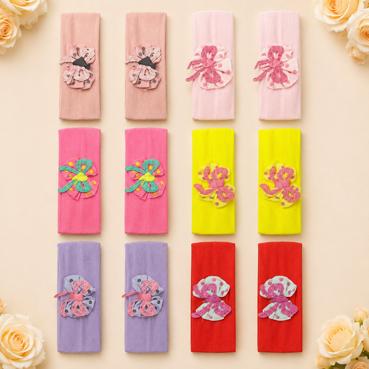 Cintillos de licra para niña de 17x4,5 cm de ancho paquete x12unid (11-4)
