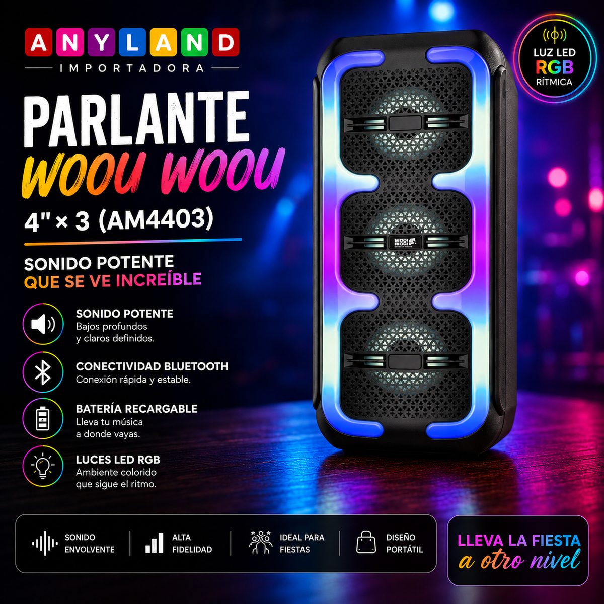Parlante Woou Woou 4"*3 (AM4403)