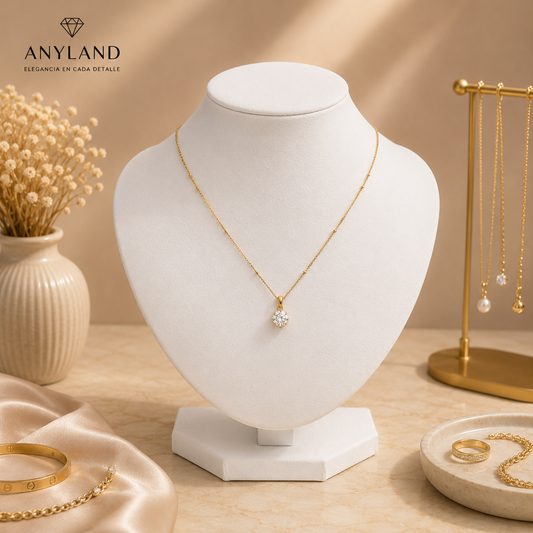 Exhibidor de collar blanco 15X15cm (80F-24)
