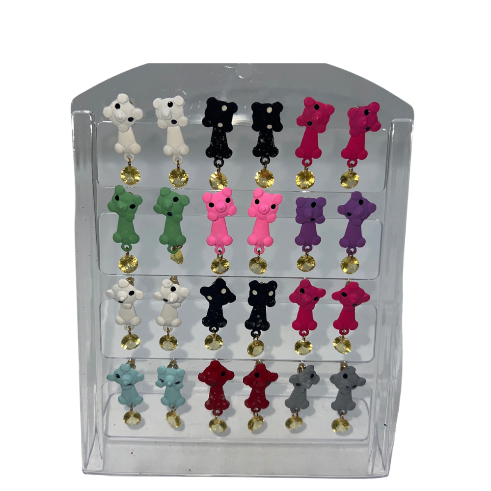 Aretes de animalitos cerditos colgantes x12 pares (91B-1)
