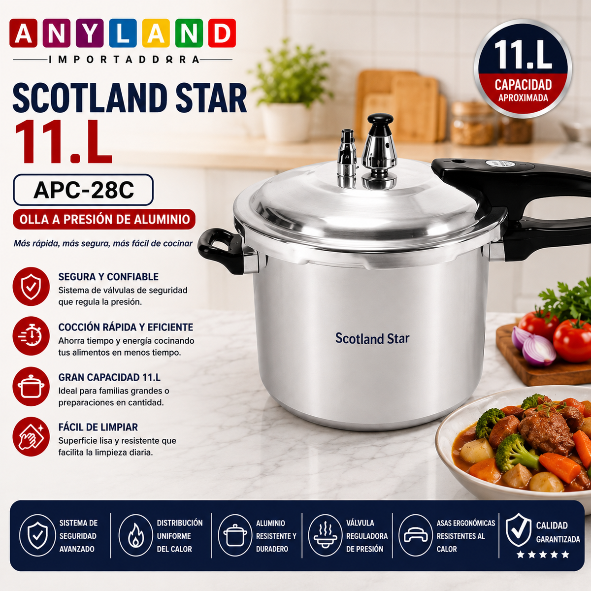 Olla de presión Scotland Star 11.L  (APC-28C)
