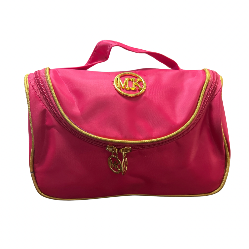 Cosmetiquera mediana de tela impermeable con cierre MK (40-4)