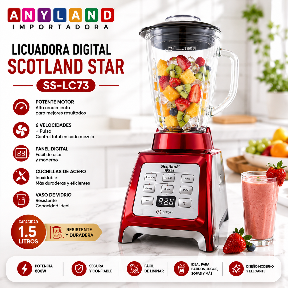 Licuadora Digital Scotland Star (SS-LC73)