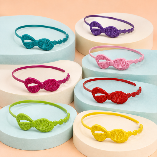 Diademas plástica de 6 colores económicas paquete x12 (4-163)