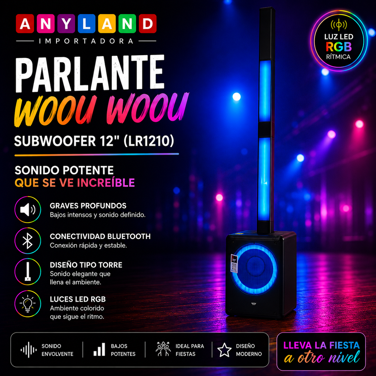 Parlante Woou Woou Subwoofer 12" (LR1210)