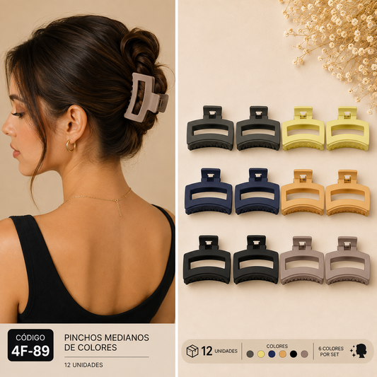 Pinchos medianos de colores x12 unidades (4F-89)