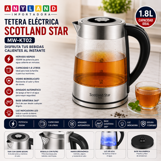 Tetera Electrica Scotland Star (MW-KT02)